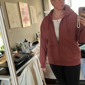 Aritzia TNA oversized boyfriend zip up hoodie